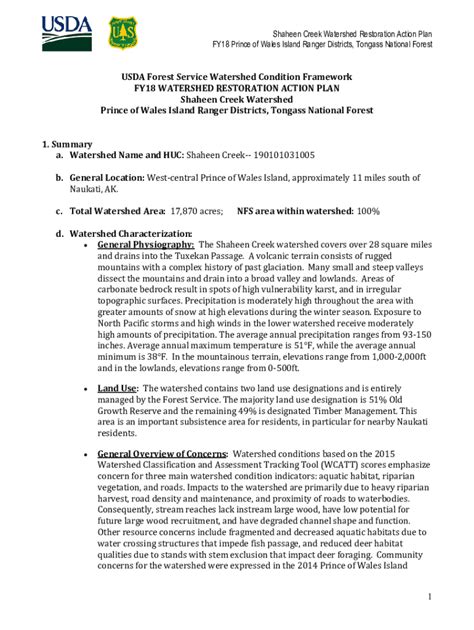 Fillable Online Forest Service Watershed Condition Framework Wcf Fax