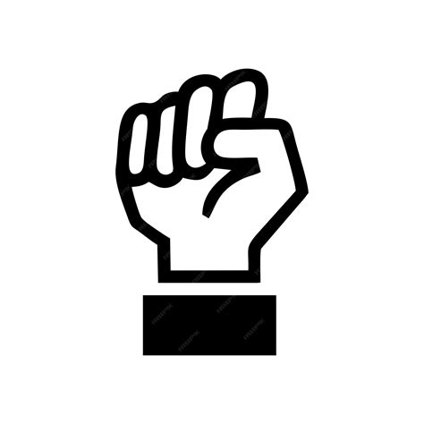 Premium Vector Raised Fist Icon Symbol Of Victory Strength And Solidarity Empower Courage