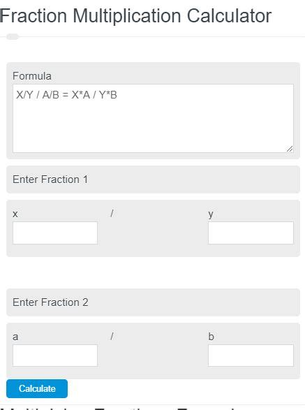 Multiplying Fractions Calculator Calculator Academy