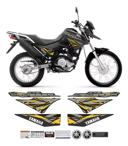 Kit Adesivos Faixa Yamaha Xtz Crosser 150 Z 2017 Preta Cr18