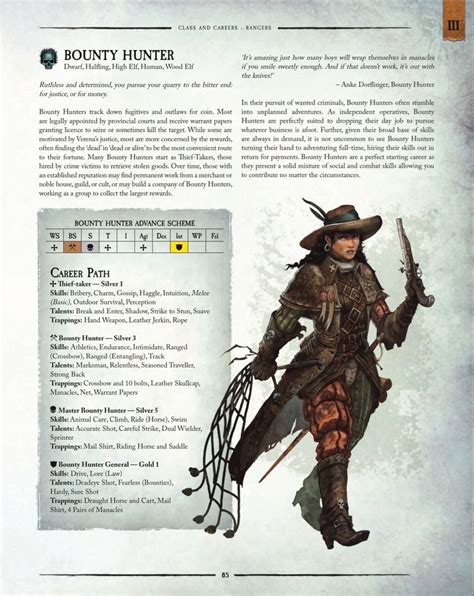 Bounty Hunter Warhammer Fantasy Roleplay Fourth Edition Rulebook