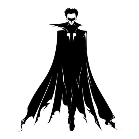 Silhouette Vampire Black Color Only Full Body Premium Ai Generated Vector