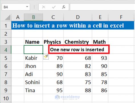 How To Insert A Row Within A Cell In Excel 3 Simple Ways