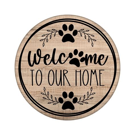 Welcome To Our Home Round Metal Wreath Sign Etsy