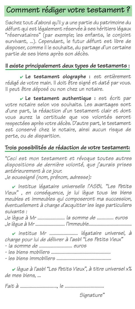 Votre Testament Les Petits Vieux