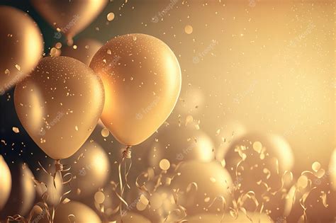 Premium Photo Festive Luxury Background With Golden Inflatable