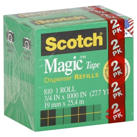 3M Scotch Magic Tape Dispenser Refill .75 X 1000 Inch ea - 2 pk