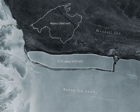 Se desprende el iceberg más grande del mundo en la Antártida A 76