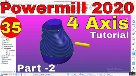 Delcam Powermill Tutorials Rotary Finishing Powermill 4 Axis Toolpath