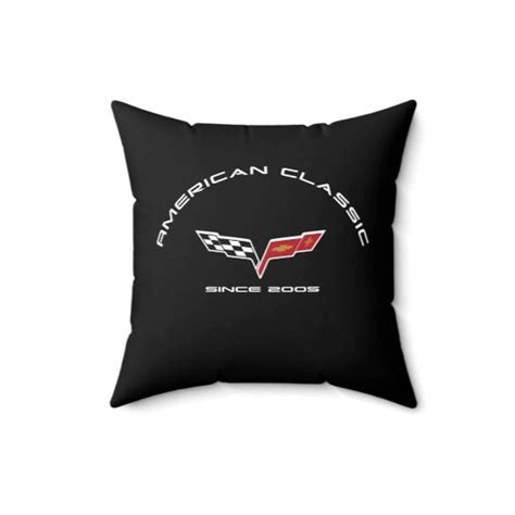 Chevy Corvette C6 Pillow 16 X 16 Square Pillows Garage Decor Men Garage Man Cave Throw Pillow