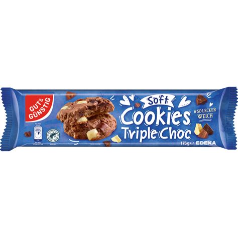 GUT GÜNSTIG Soft Cookies Triple Choc 175 g Waffeln Gebäck