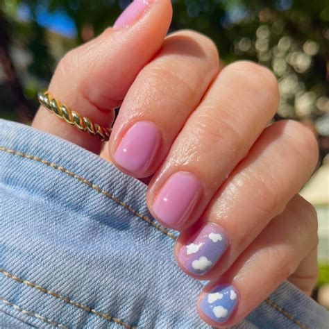 Cute Fluffy Cloud Nails July Blossom