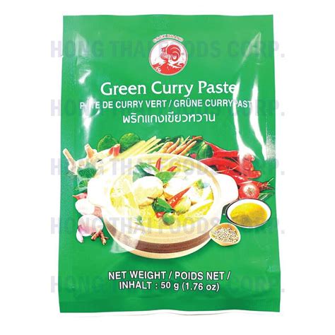 Cock Brand Green Curry Paste Bag PRODUCTS HONG THAI FOODS CORP