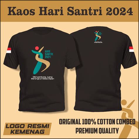 Jual Lengan Pendek Kaos Hari Santri Nasional Logo Resmi Kemenag