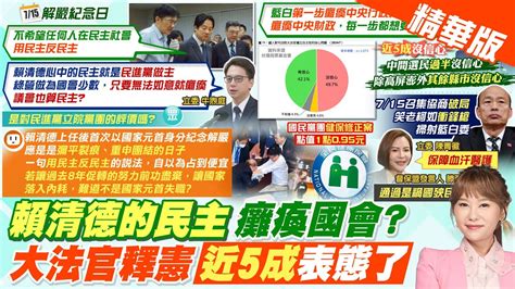 【洪淑芬報新聞】賴清德 別用民主反民主 在野怒轟綠色黨國｜釋憲案將出爐 近5成 對大法官獨立性沒信心 精華版 ‪ 中天電視ctitv Youtube