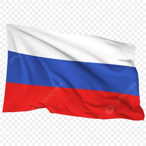 Russia Flag Clipart Transparent Background Waving Fluttering Flag Of