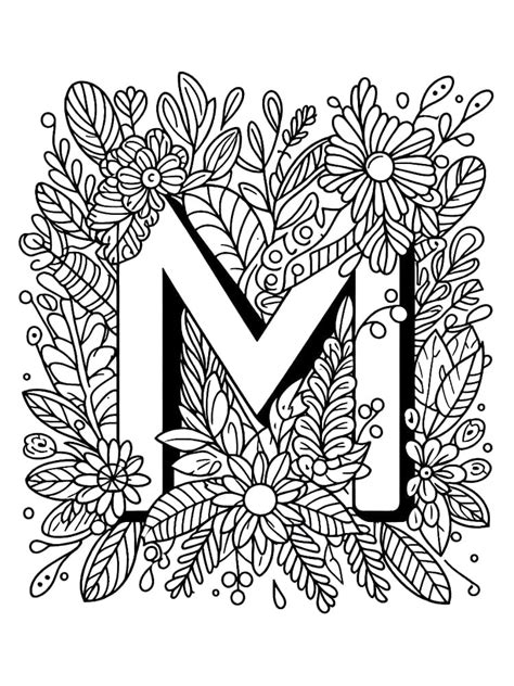 Letter M Alphabet Flower Coloring Page Download Print Or Color