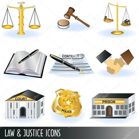 Iconos De La Ley Y La Justicia Vector De Stock Stiven 4530771