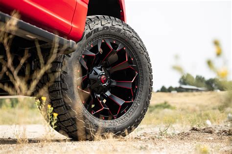 FUEL D787 ASSAULT Wheels Matte Black With Red Milled Accents Rims