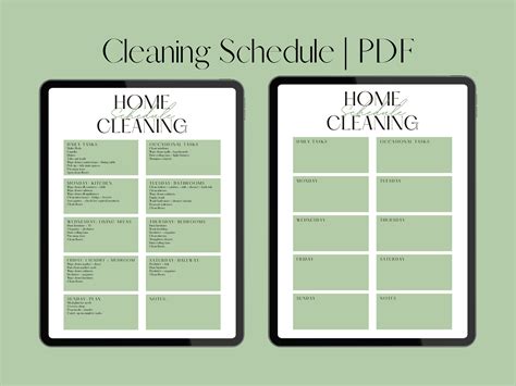 Home Cleaning Schedule Digital Download - Etsy