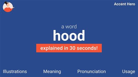 Hood Meaning And Pronunciation Youtube