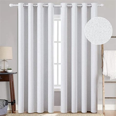 MIULEE Linen Texture 90 Inches Curtains For Bedroom 100 Blackout