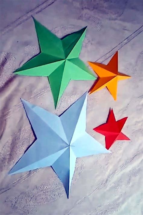 How To Make Simple 3d Paper Stars 3d Star Paper Craft Ideas Easy