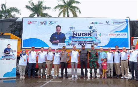 Pupuk Kaltim Berangkatkan Ratusan Pemudik Dari Bontang Samarinda