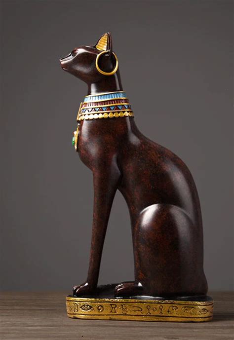 Egyptische Kat Bastet Godin Standbeeld Beeldje Etsy