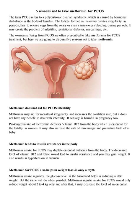 5 Reasons Not To Take Metformin For Pcos Pdf