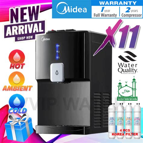 New Midea Hot Warm Cold Tabletop Water Dispenser Compressor Cooling Korea Halal