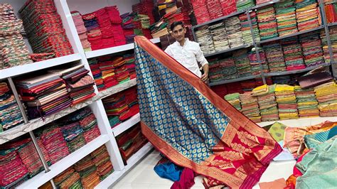 Banarasi Silk Saree Wholesale Market In Surat Surat Lot Shot Youtube