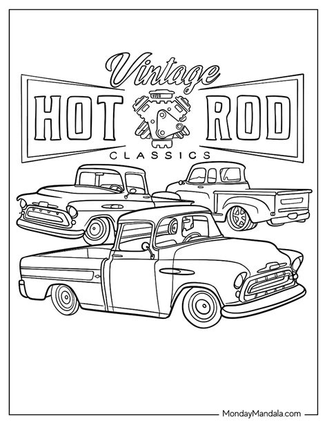 20 Hot Rod Coloring Pages (Free PDF Printables)