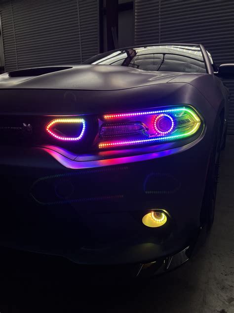 Charger Rgb Flow Series With Halo Prebuilt Headlight Assembly