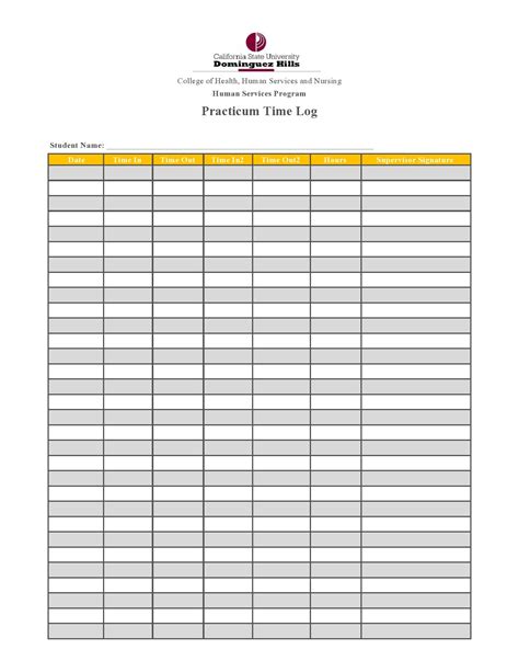 30 Printable Time Log Templates Excel Word Templatearchive