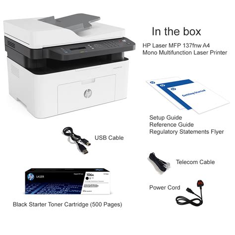 Hp Laser Mfp Fnw A Mono Multifunction Laser Printer Zb A