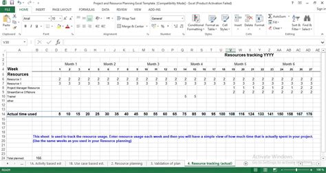 Resource Planning Template Excel Free Download