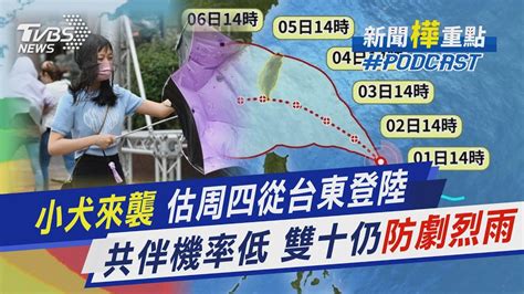 小犬來襲 估周四從台東登陸 共伴機率低 雙十仍防劇烈雨｜新聞 樺 重點podcast Tvbsnews02 Youtube