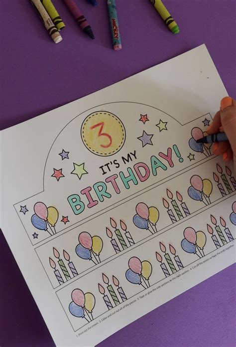 Free Printable Birthday Crown Pjs And Paint