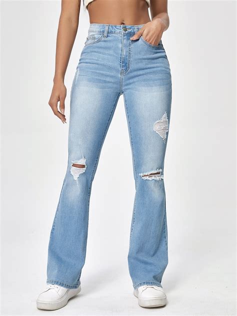 High Rise Bootcut Jeans Ripped Jeans High Jeans Skinny Jeans Women