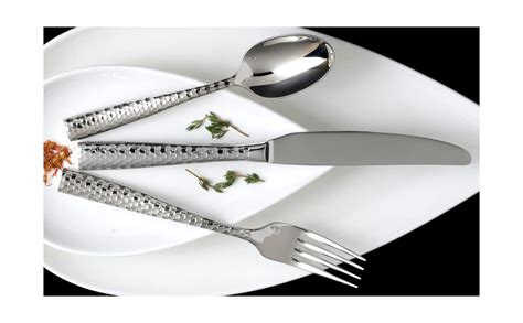 Fortessa Lucca Faceted 18 10 Stainless Steel Flatware 20 PC Place