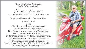 Traueranzeigen Von Albert Moser Allg Uer Zeitung