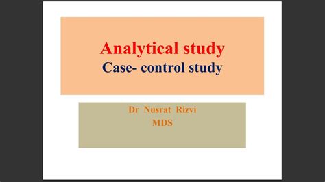 Analytical Study Case Control Study Youtube