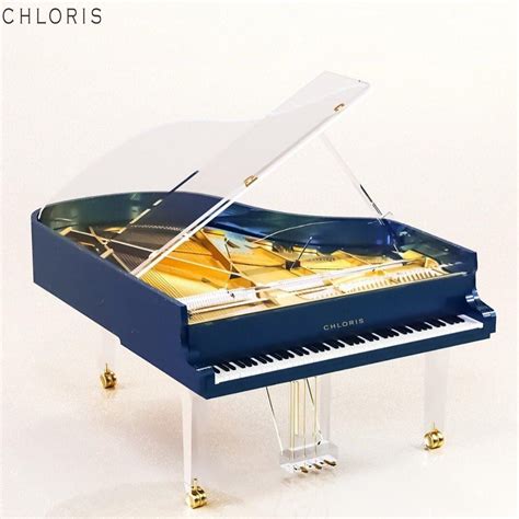 Semi Crystal Piano Hg A Blue Colour Grand Piano For Luxury Furniture