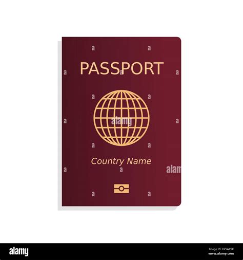 Passport Cover Template Isolated Red Passport Cover With Simple Globe