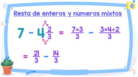 Resta de números enteros y números mixtos Matemóvil