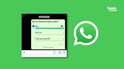 Comment créer un sondage sur WhatsApp Geek Junior