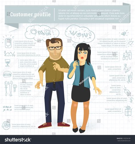 Customer Profile Infographic Vector Template Stock Vector 143234149