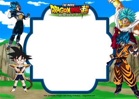 Free Printable Dragon Ball Super Broly Invitation Templates Free