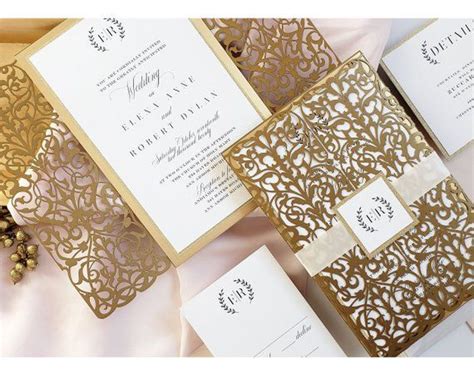 Elegant Wedding Invitation Ornate Gate Gold Wedding Etsy Gold Foil